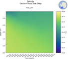 Time series of Eastern Ross Sea Deep Salinity vs depth